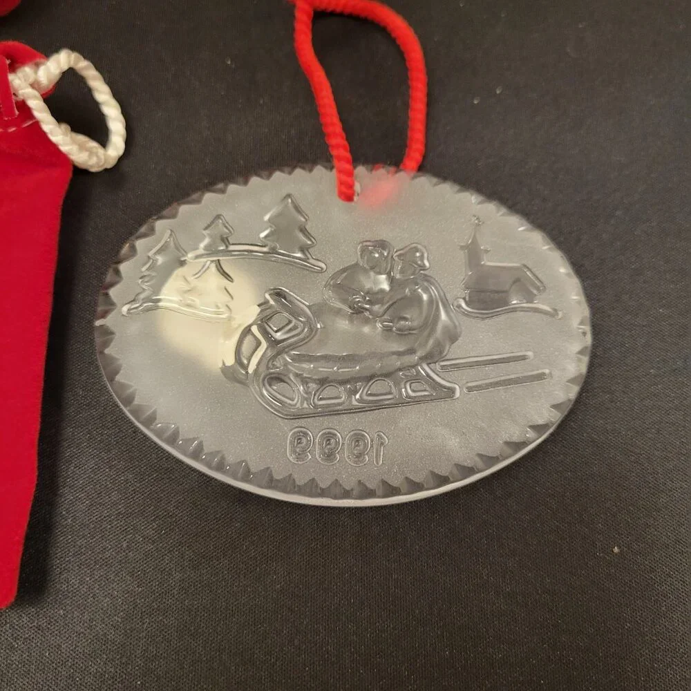 Waterford Crystal Christmas Ornament 1999 Joys Of Winter Sleigh Ride